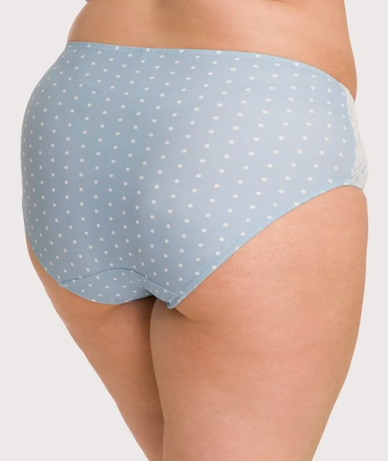 Ava & Audrey Jacqueline Full Brief with Lace - Blue/Ivory