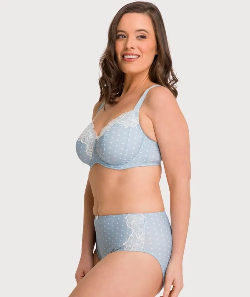 Ava & Audrey Jacqueline Full Brief with Lace - Blue/Ivory
