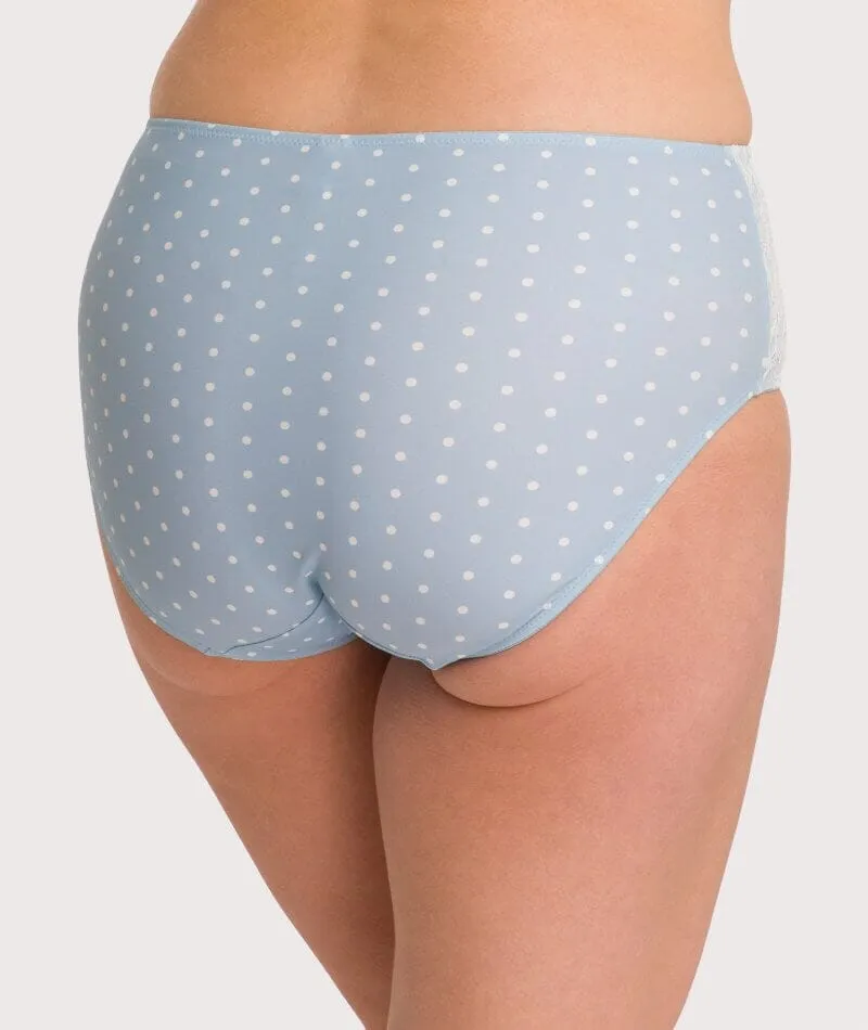 Ava & Audrey Jacqueline Full Brief with Lace - Blue/Ivory