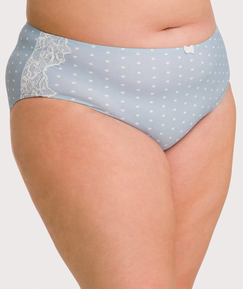 Ava & Audrey Jacqueline Full Brief with Lace - Blue/Ivory