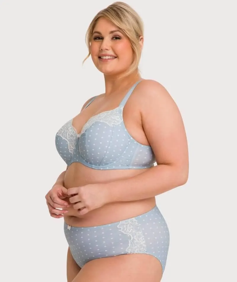 Ava & Audrey Jacqueline Full Brief with Lace - Blue/Ivory