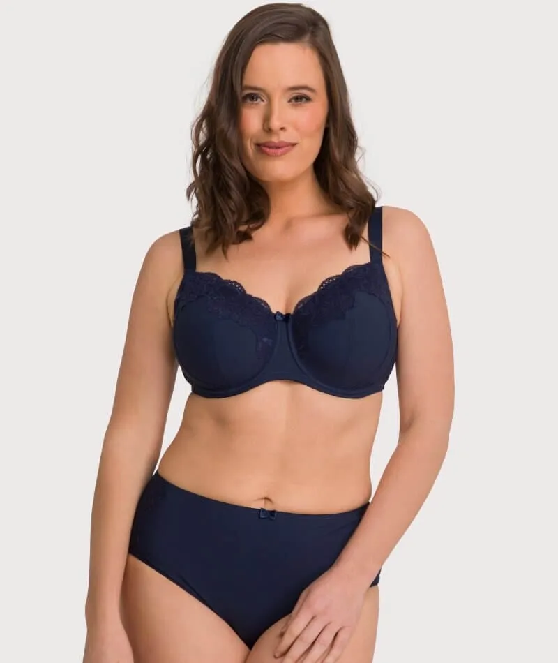 Ava & Audrey Jacqueline Full Brief with Lace - Sapphire