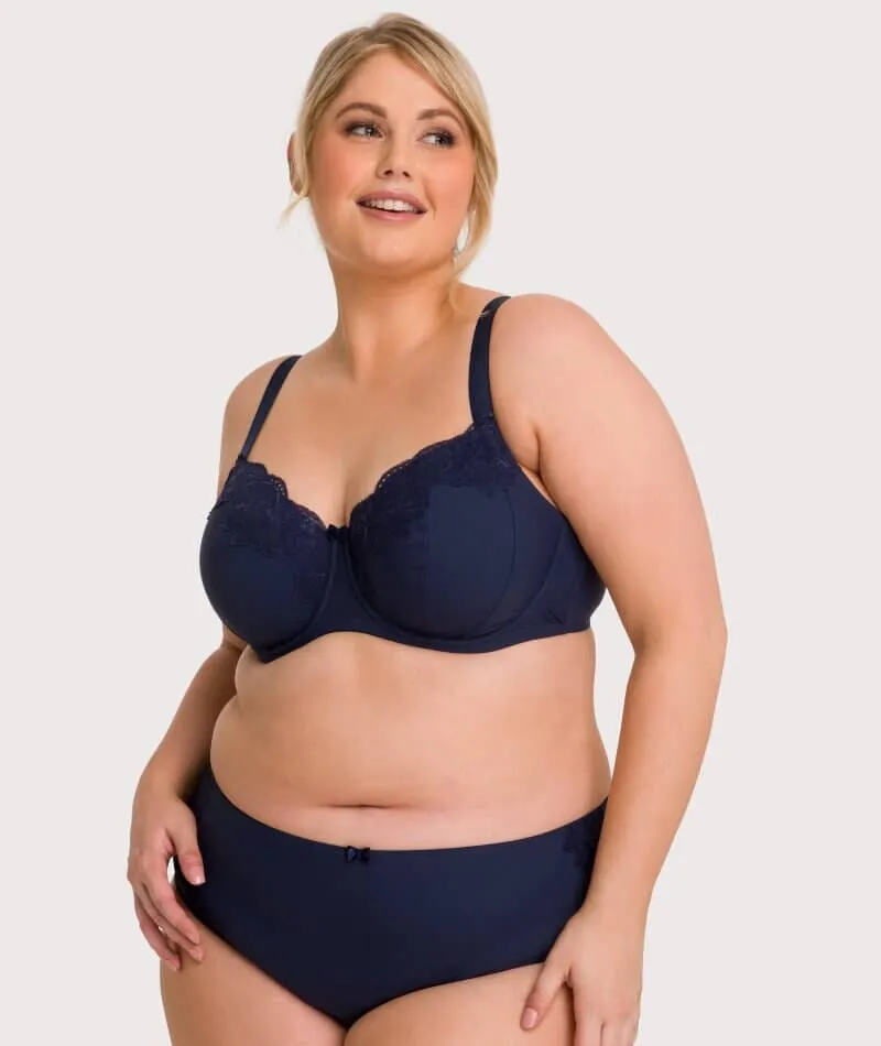 Ava & Audrey Jacqueline Full Brief with Lace - Sapphire