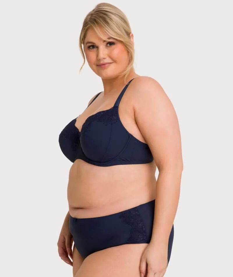 Ava & Audrey Jacqueline Full Brief with Lace - Sapphire