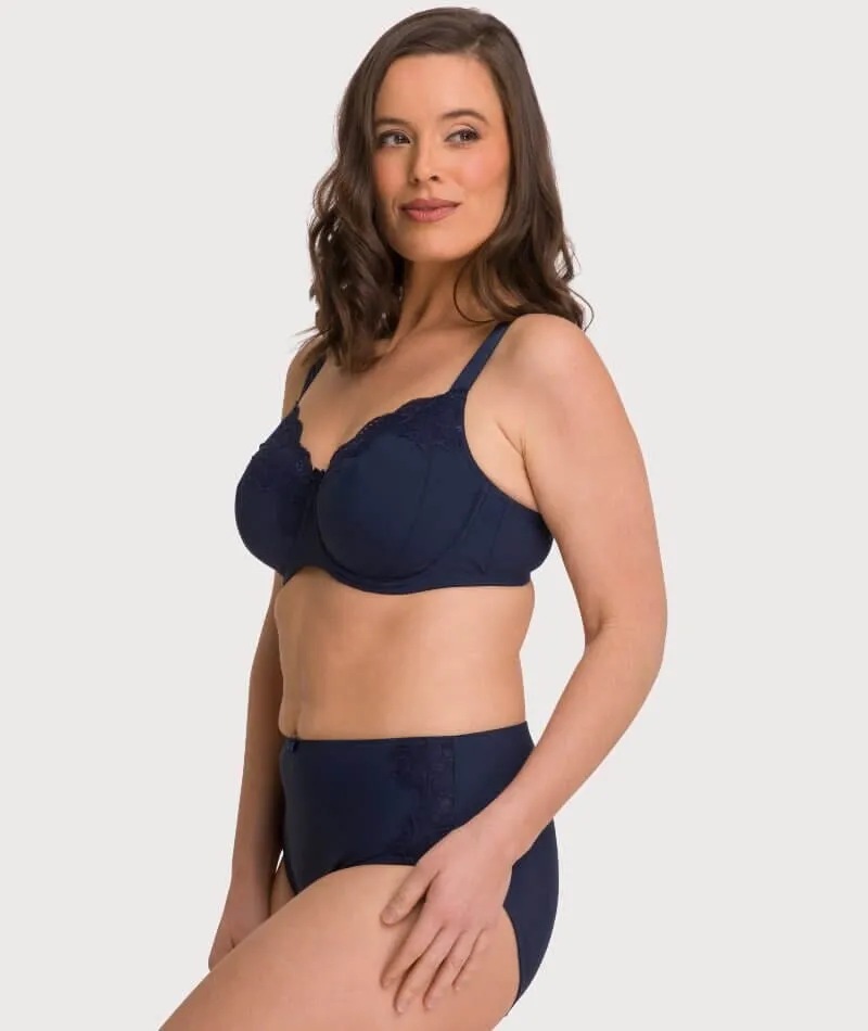 Ava & Audrey Jacqueline Full Brief with Lace - Sapphire