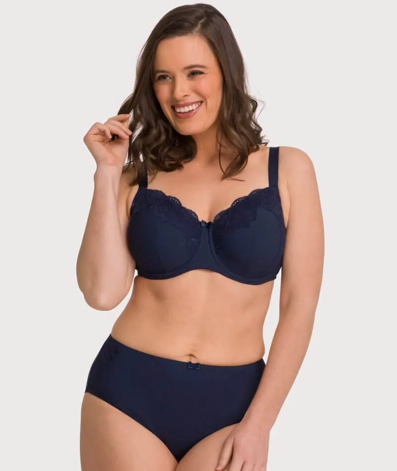 Ava & Audrey Jacqueline Full Brief with Lace - Sapphire