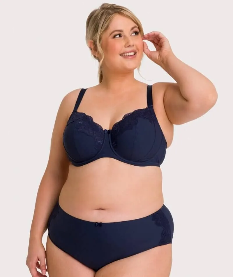 Ava & Audrey Jacqueline Full Brief with Lace - Sapphire