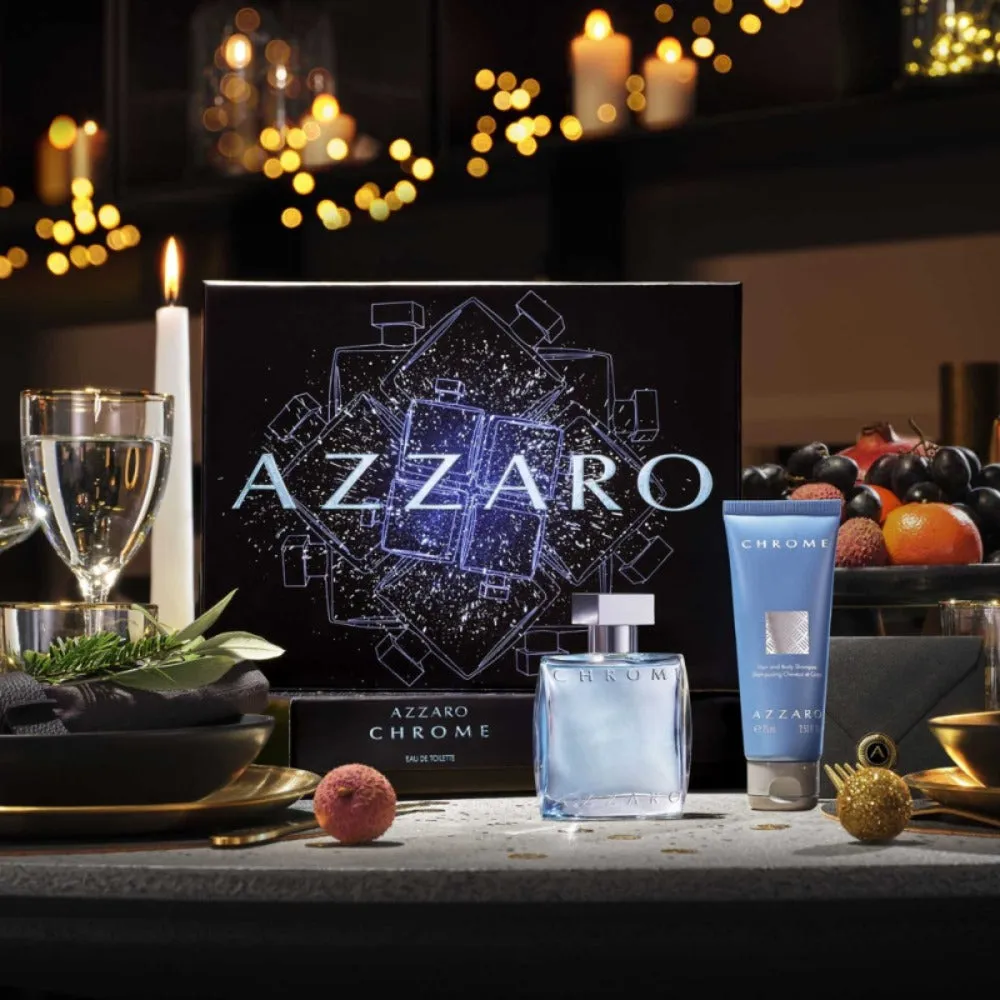Azzaro Chrome Eau De Toilette Gift Set For Men