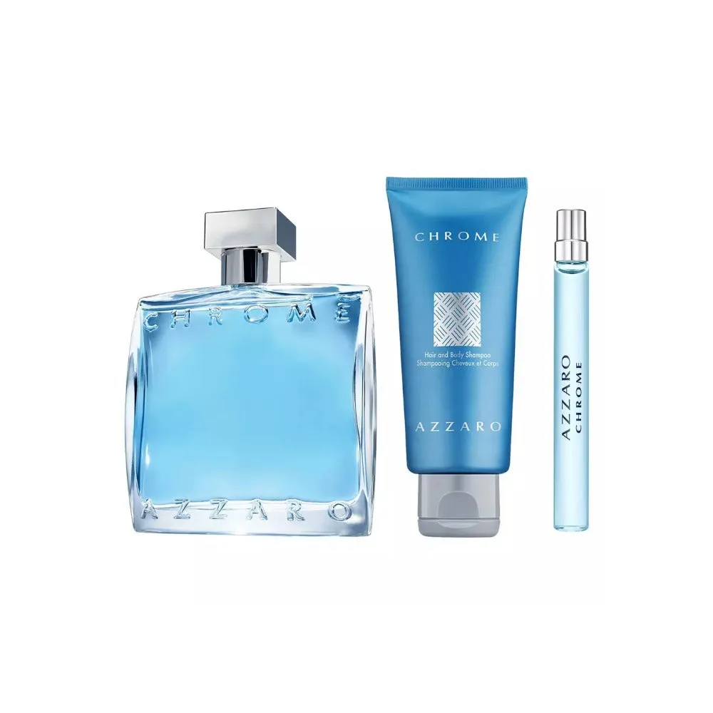 Azzaro Chrome Eau De Toilette Gift Set For Men