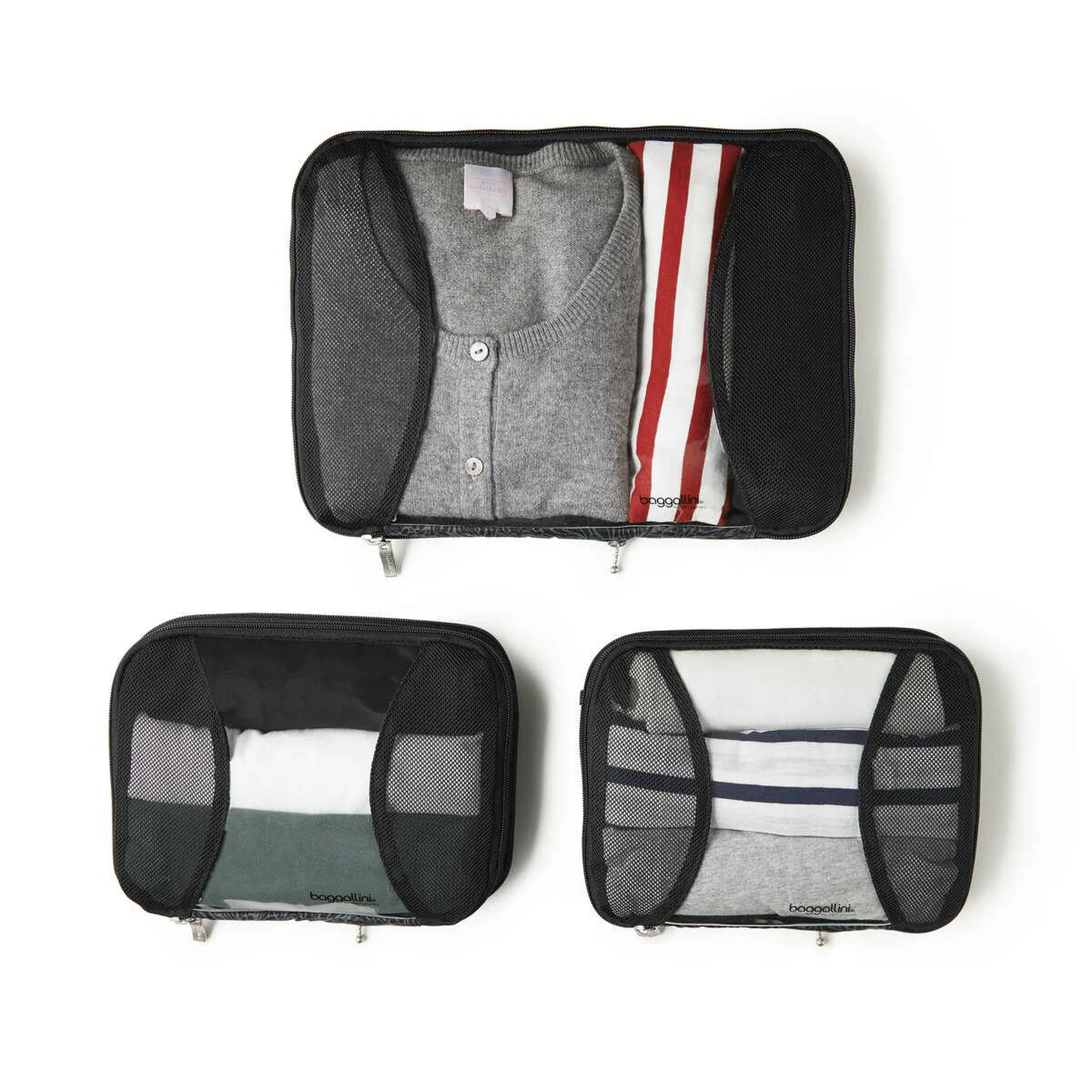 Baggallini Travel 2 Medium & 1 Large Compression Packing Cube Set