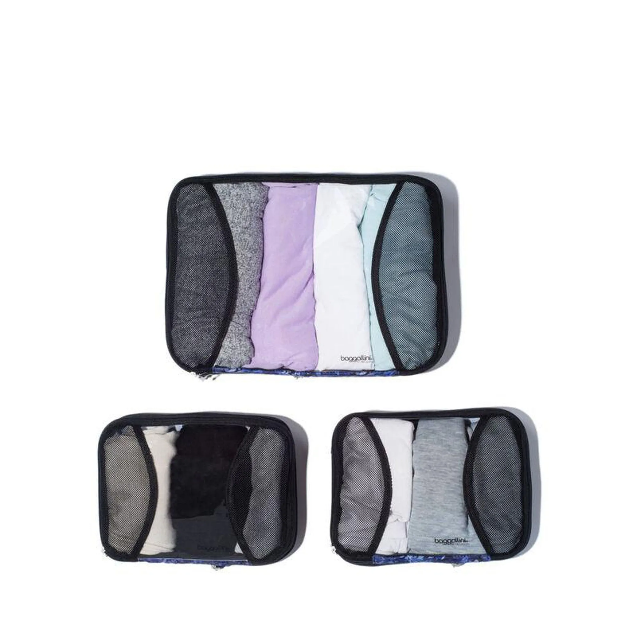 Baggallini Travel 2 Medium & 1 Large Compression Packing Cube Set