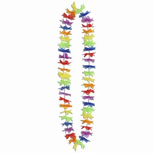 Beistle Silk N Petals Rainbow Floral Leis (1/pkg) - Party Supply Decoration for Luau