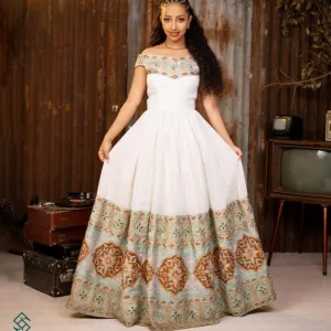 Berry Modern Habesha Dress