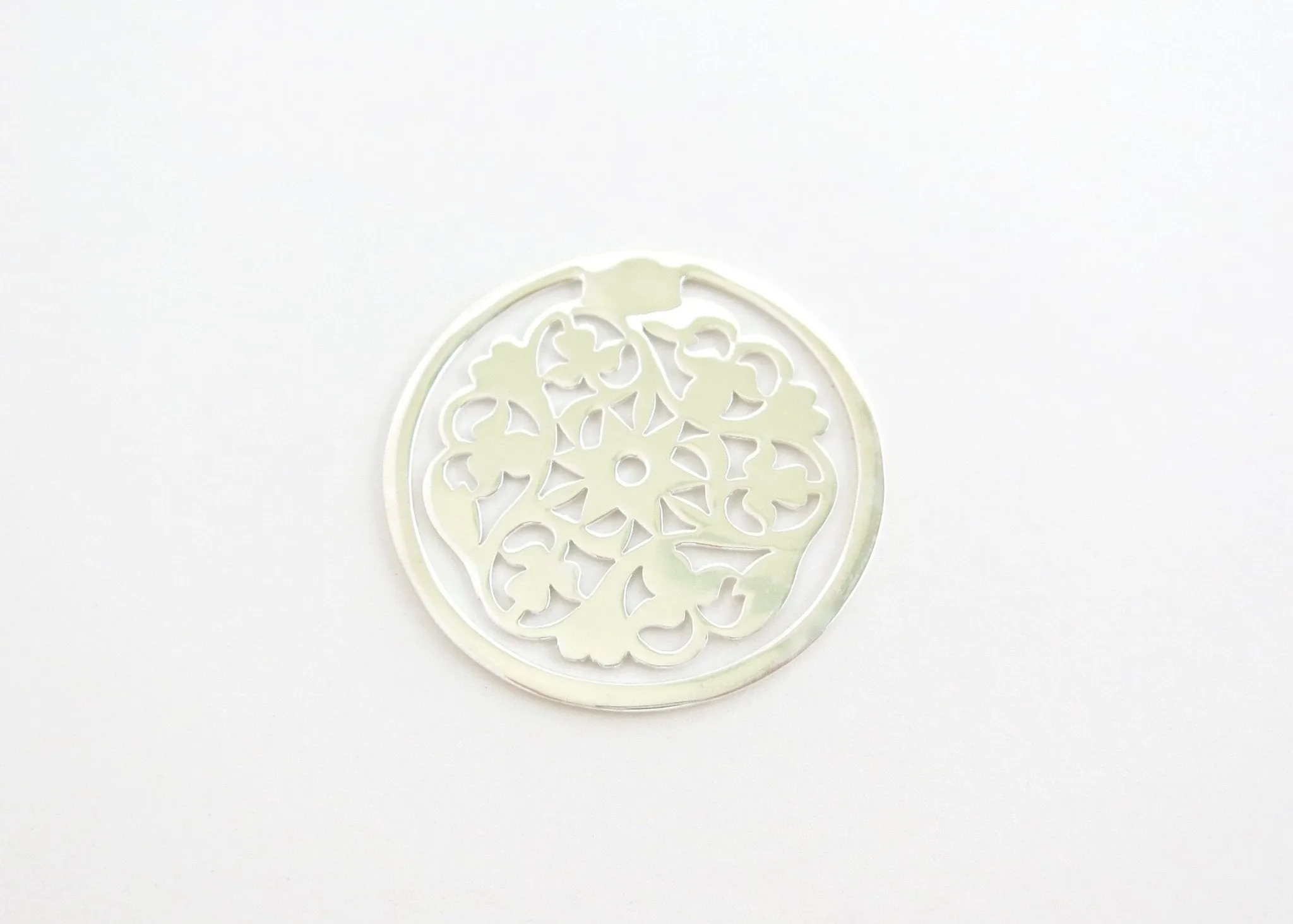 Big, round, floral pattern cutwork Bookmark