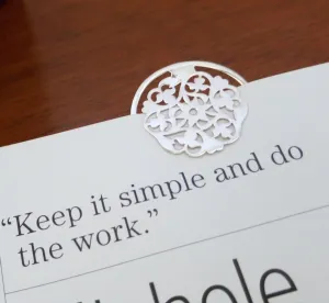 Big, round, floral pattern cutwork Bookmark