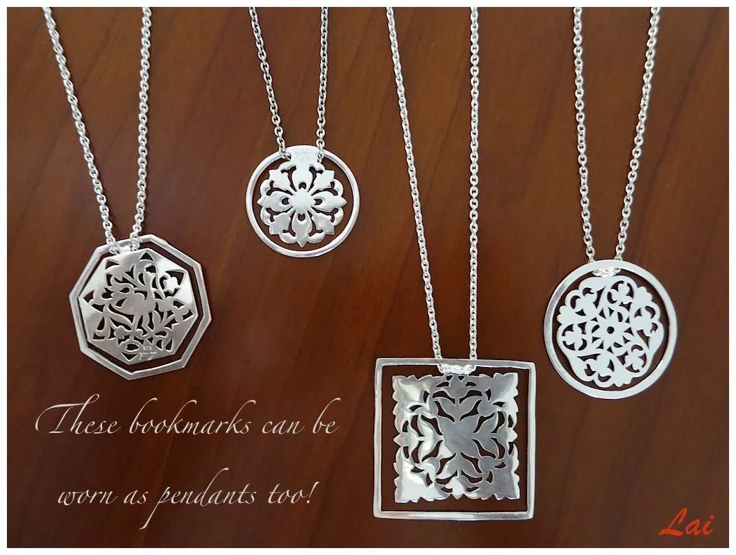 Big, round, floral pattern cutwork Bookmark