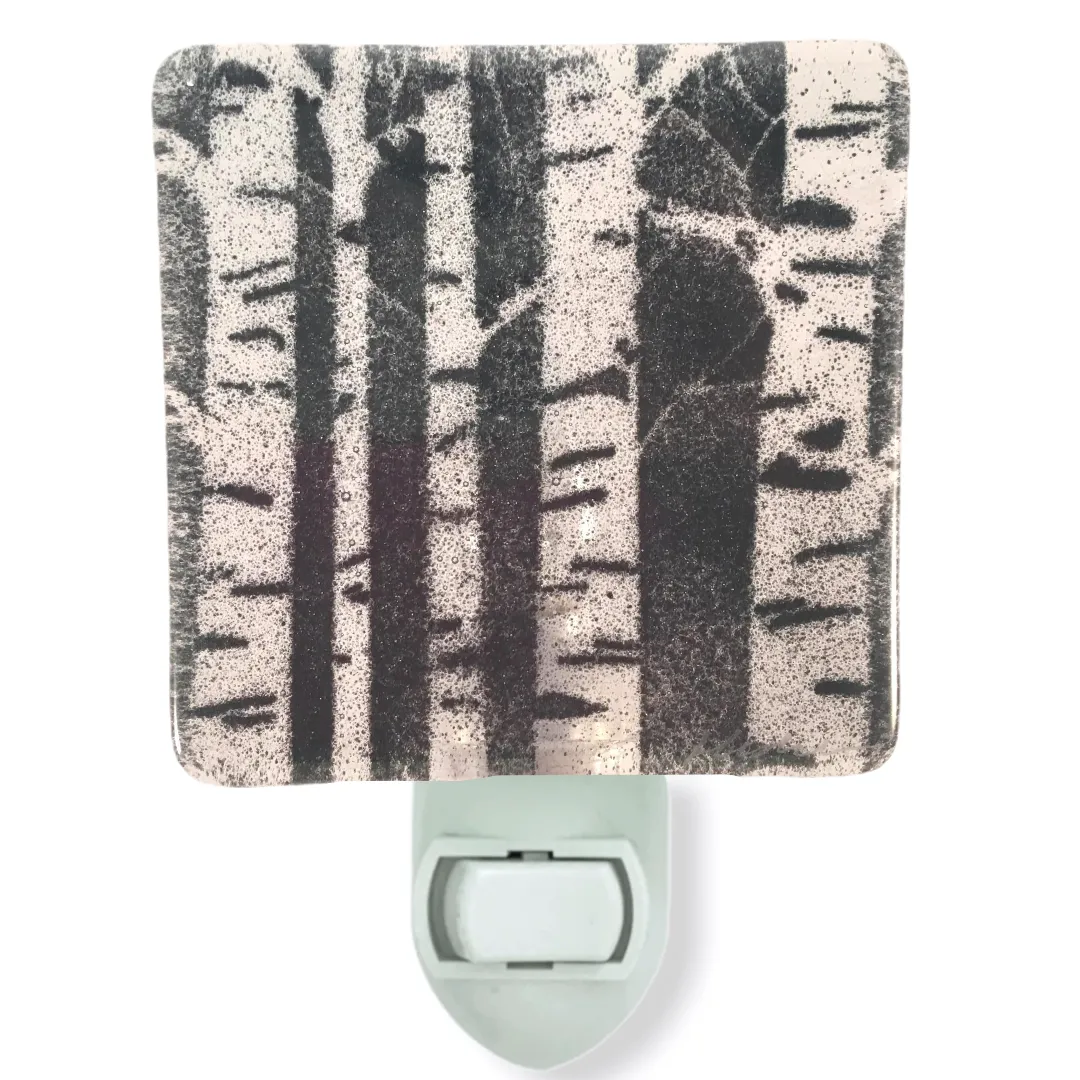 Birch Trees Night Light - Clear Glass
