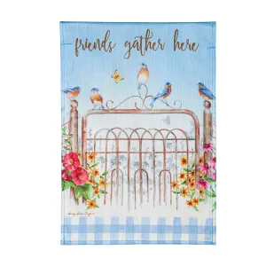 Bluebirds Gather Garden Strie Flag,14t10247