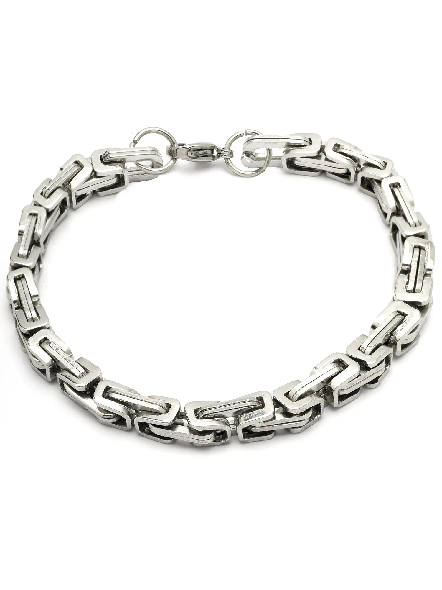 Bohey by KARATCART Men Silver and Black Link Bracelet