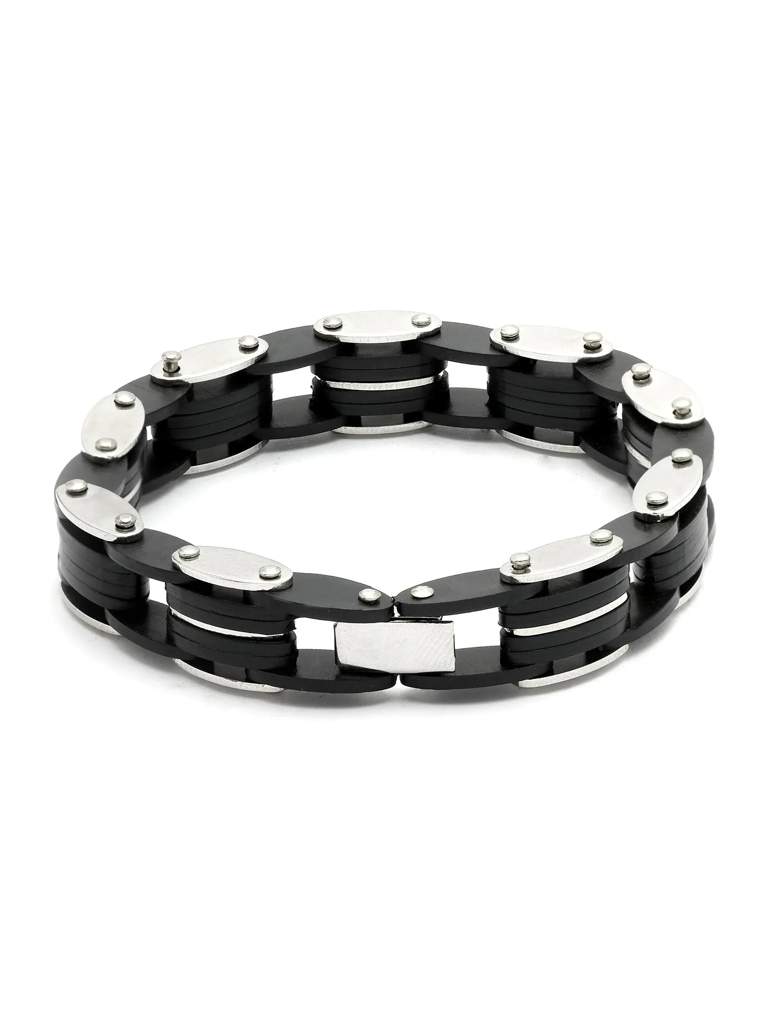Bohey by KARATCART Men Silver Plated Link Bracelet