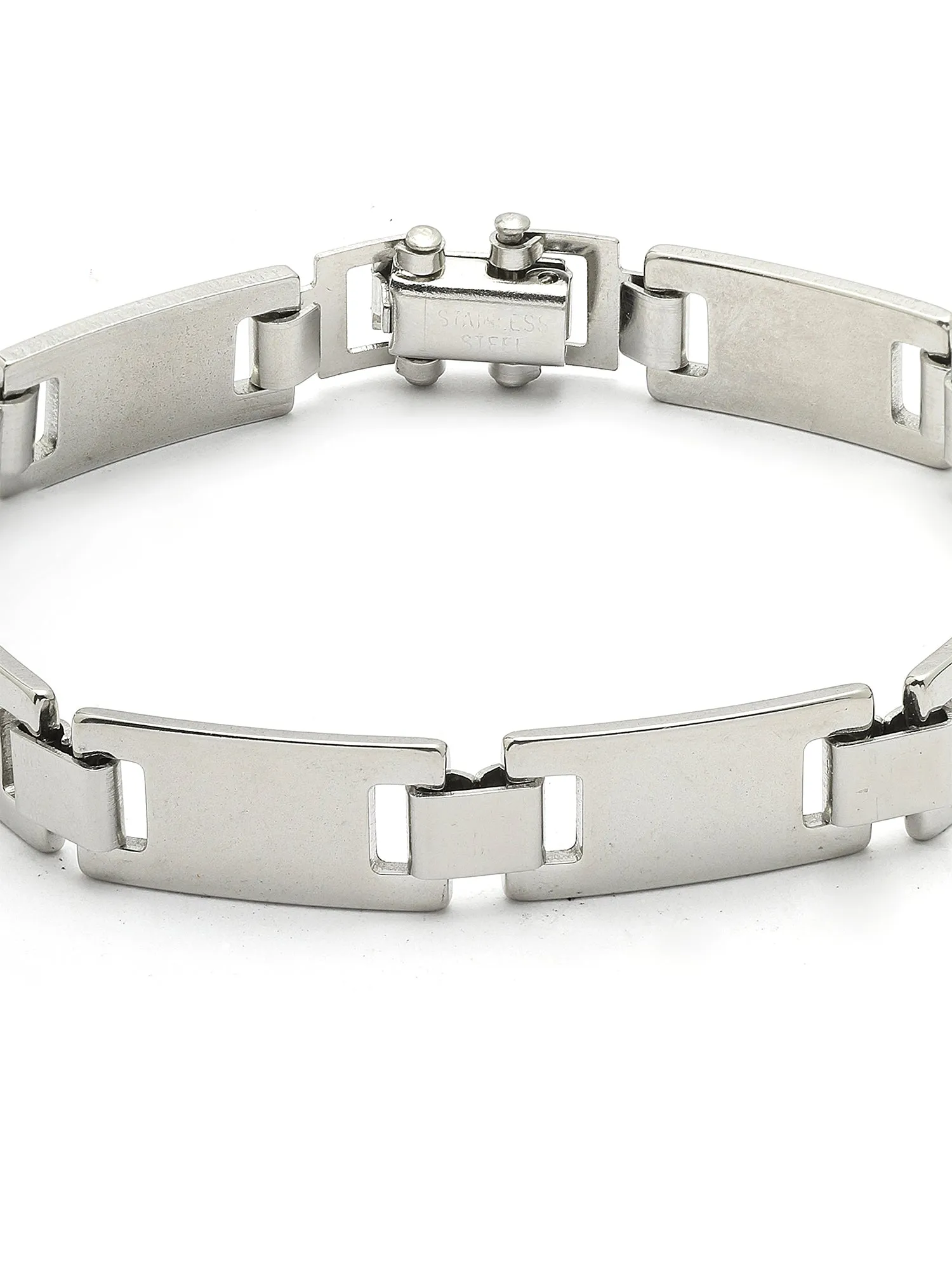Bohey by KARATCART Silver Tone Stainless Steel Link Chain Bracelet for Men
