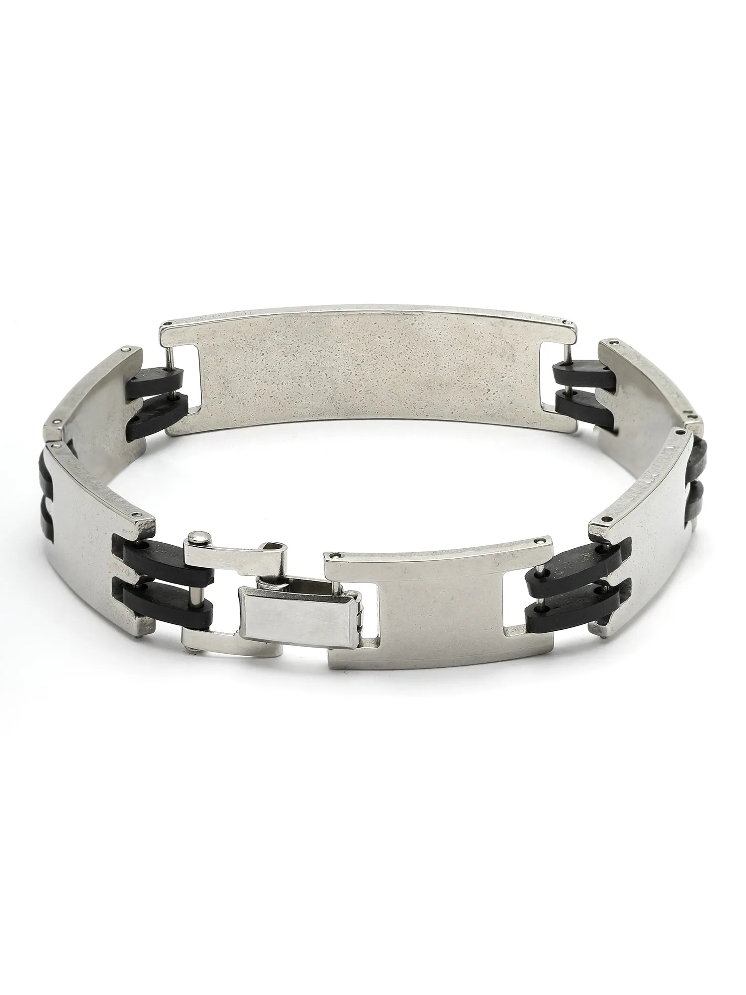 Bohey by KARATCART Silver Tone Stainless Steel Link Chain Bracelet for Men
