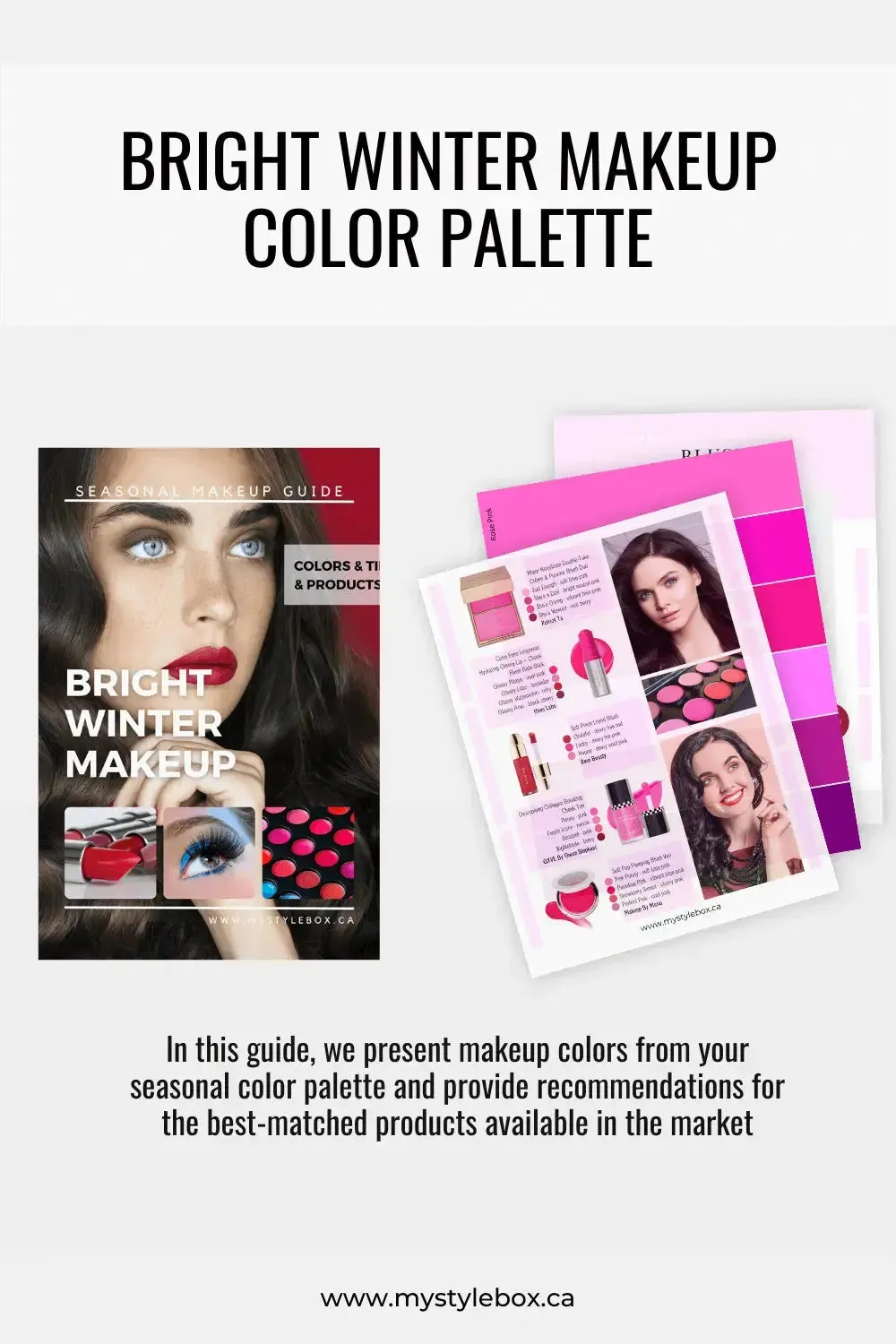 Bright Winter Digital Color Palette and Makeup Guide