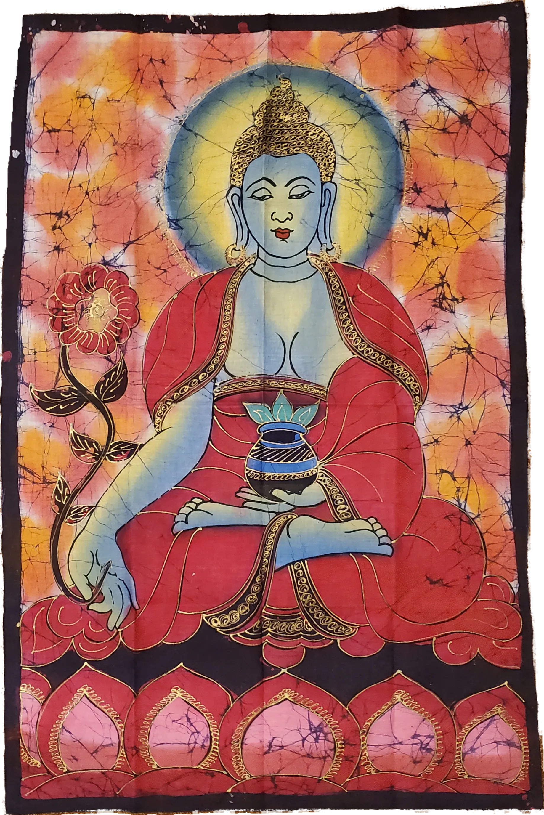 Buddha Calling the Earth to Witness Mudra Enlightenment Double Sided Banner