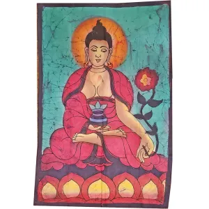 Buddha Calling the Earth to Witness Mudra Enlightenment Double Sided Banner