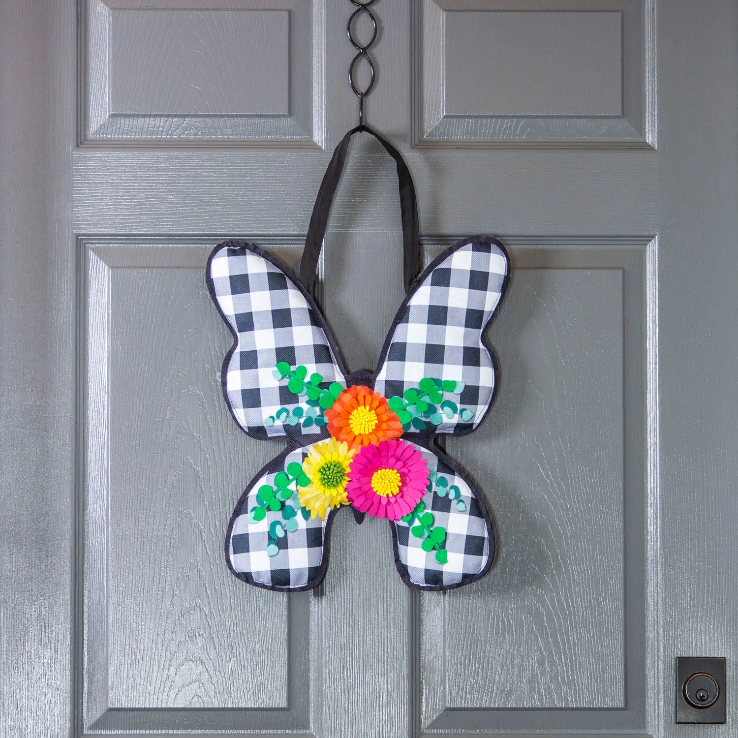 Buffalo Check Butterfly Door Décor,2dhb2245