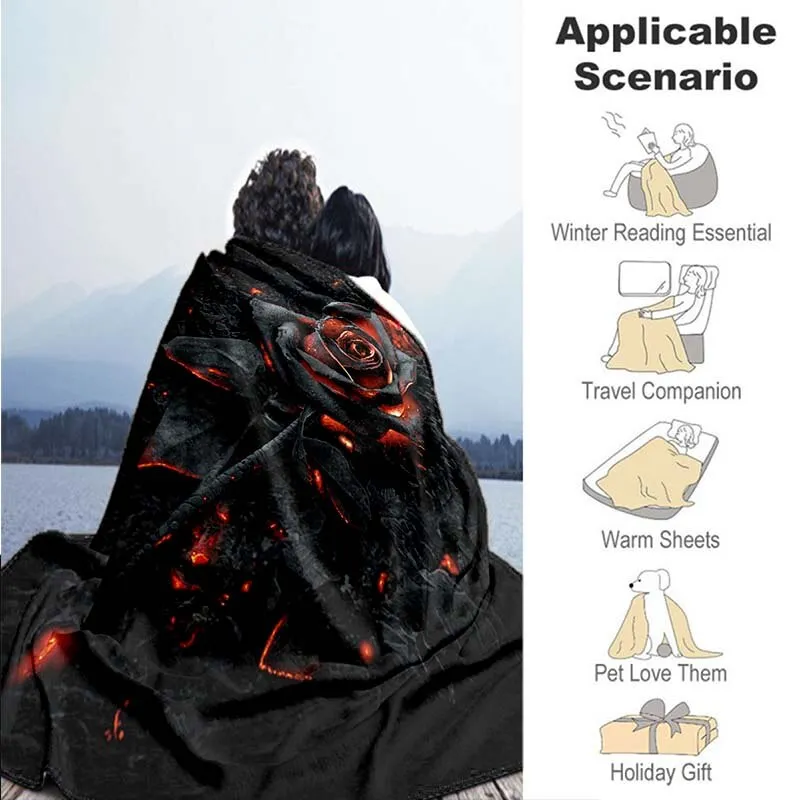 Burnt Rose Printed Quilts Fleece Blankets Birthday Gifts Valentine's Day Holiday Throw Blankets