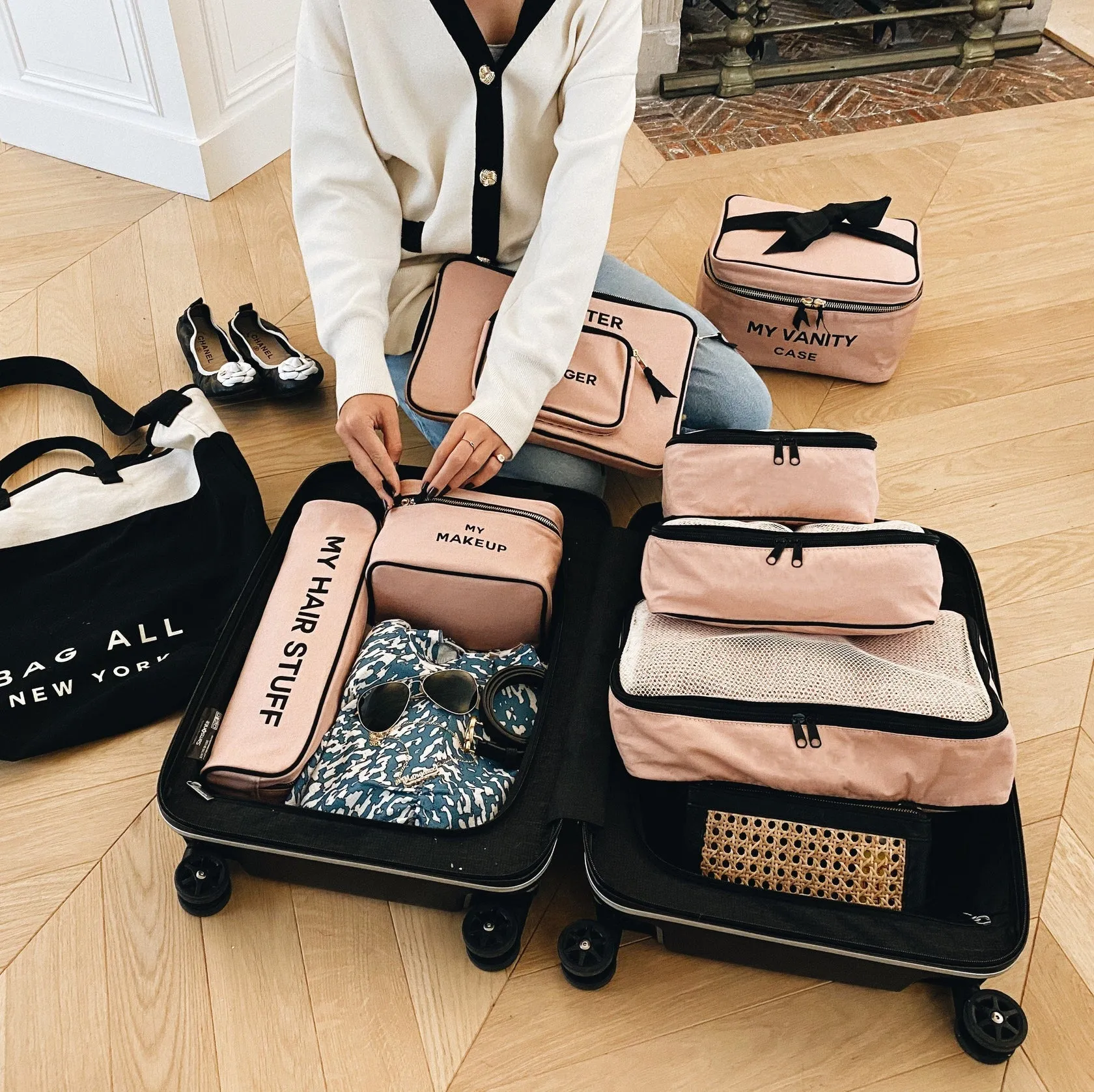 Canvas Packing Cubes - Pink/Blush