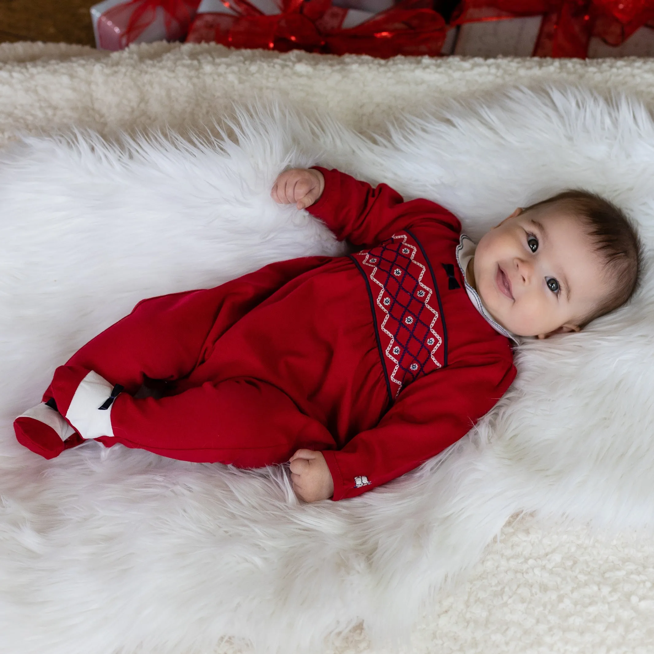 Carol Red Baby Girls Babygrow