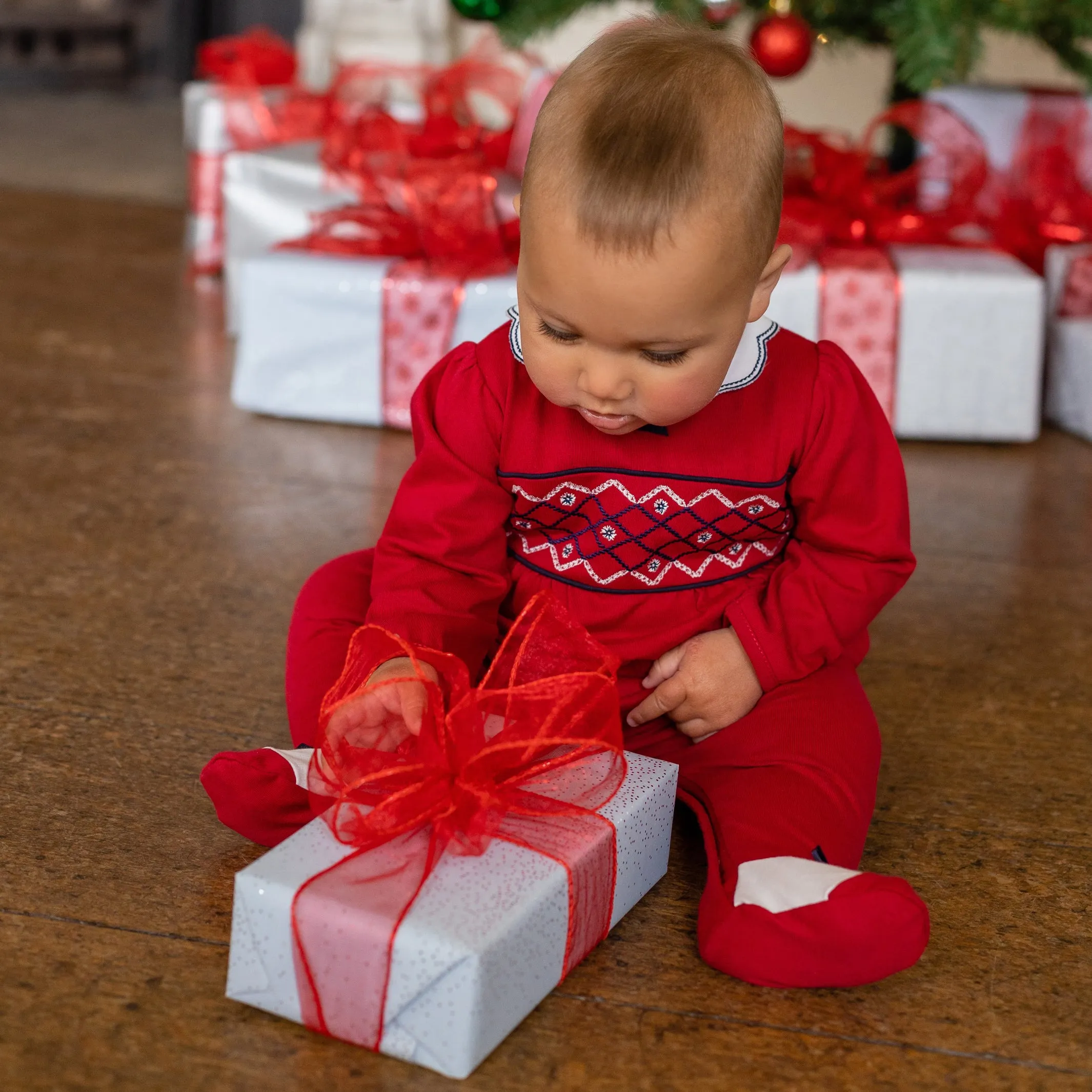 Carol Red Baby Girls Babygrow