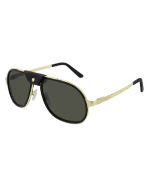 CARTIER | Aviator Santos Man Sunglasses | Black & Gold