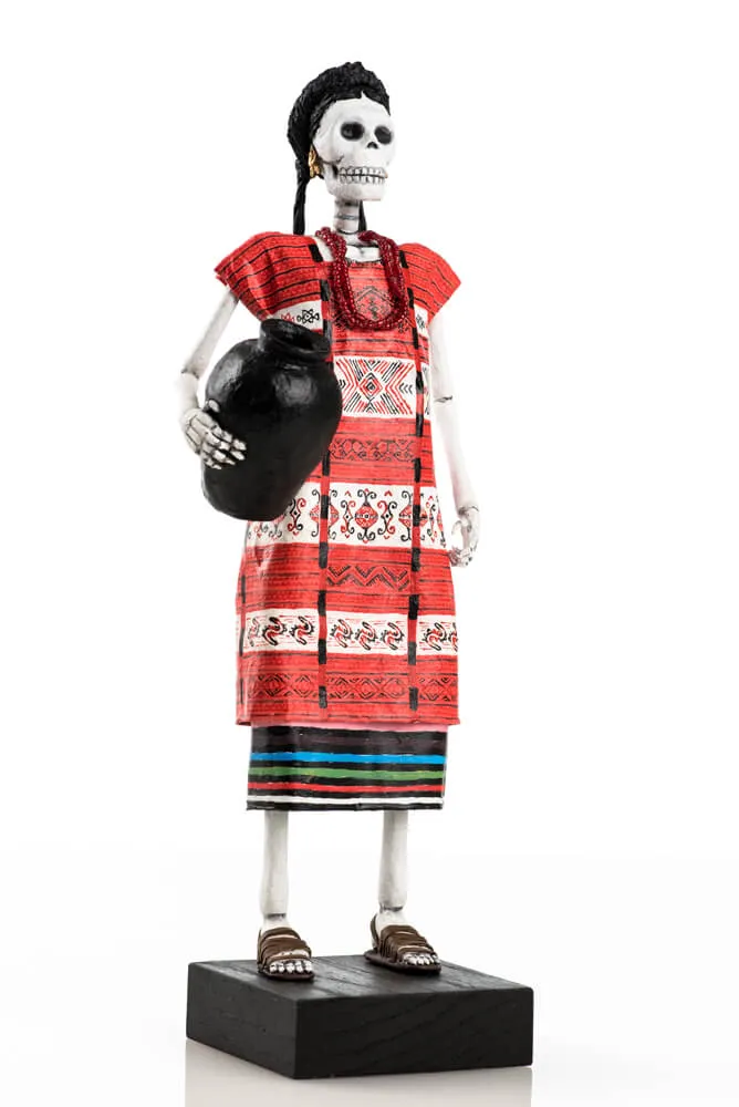 Catrina Day of the Dead Paper Mache Skeleton w Oaxacan Costume