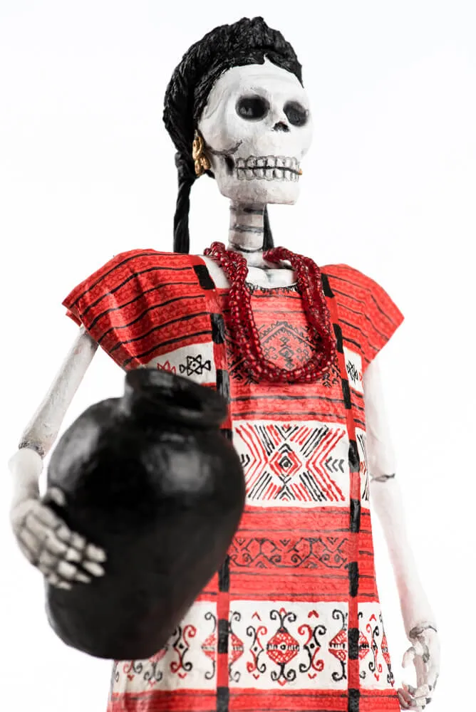 Catrina Day of the Dead Paper Mache Skeleton w Oaxacan Costume