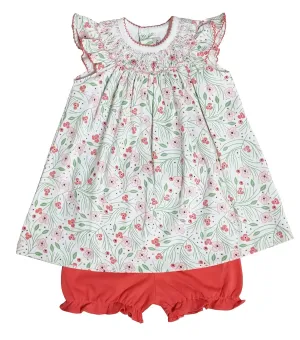 Cherry Blossoms Girl's Hand Smocked Bishop