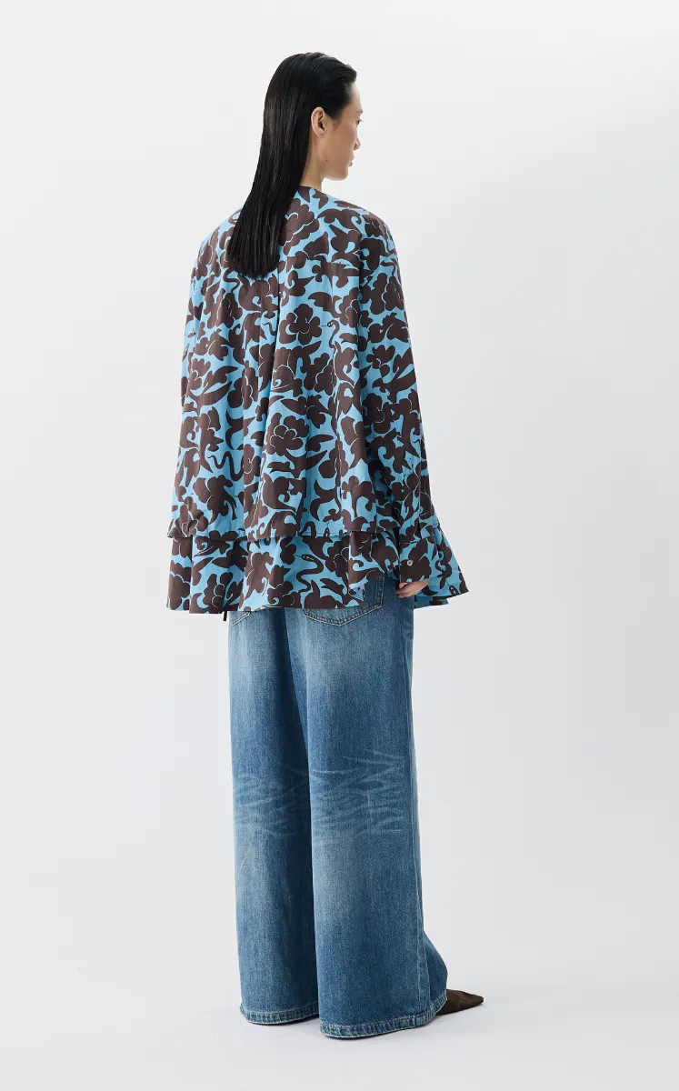 Coat / JNBY Oversized Peony Print Cotton Jacket
