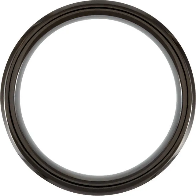 Cobalt Wood Inlay Wedding Band