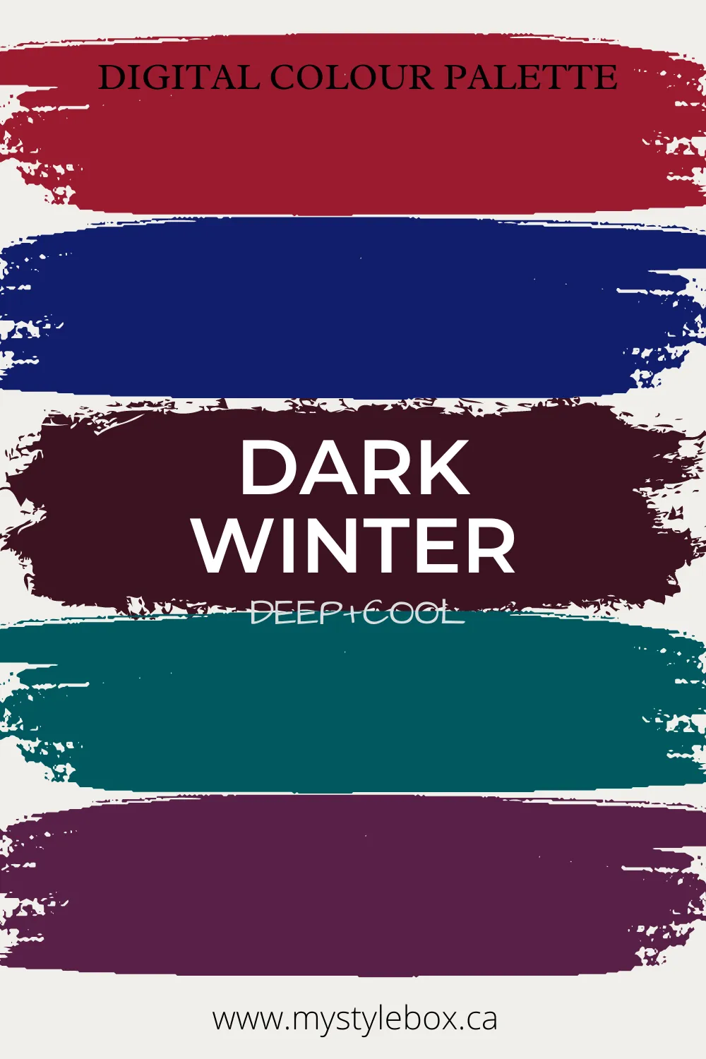 Dark Winter Season Digital Color Palette and Color Combinations Bundle