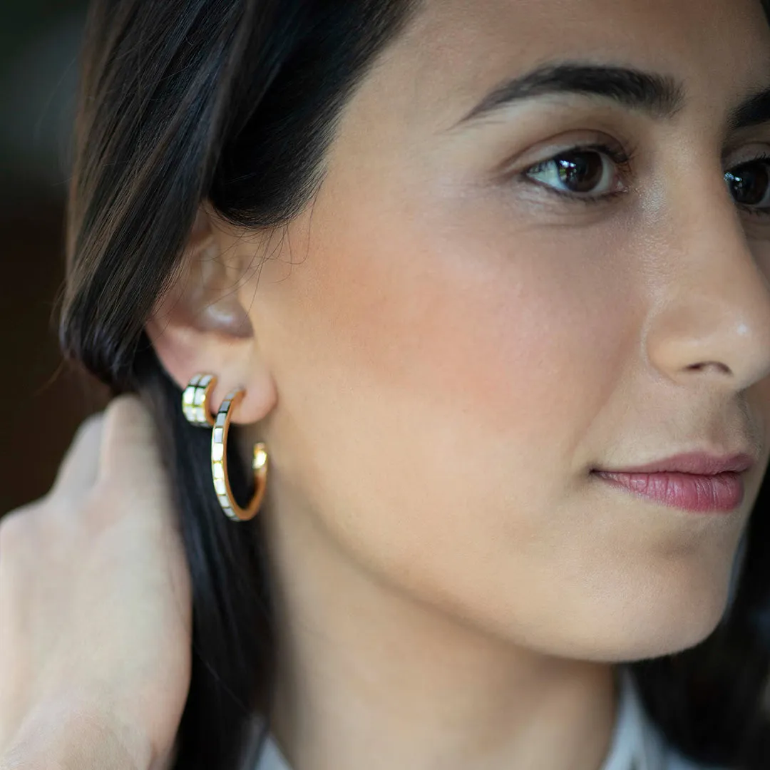 Dash Gemstone Sterling Rose Gold Vermeil Hoop Earrings