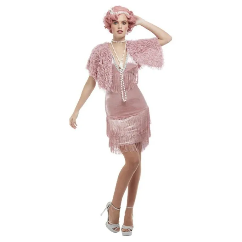 Deluxe 20s Vintage Pink Flapper Costume