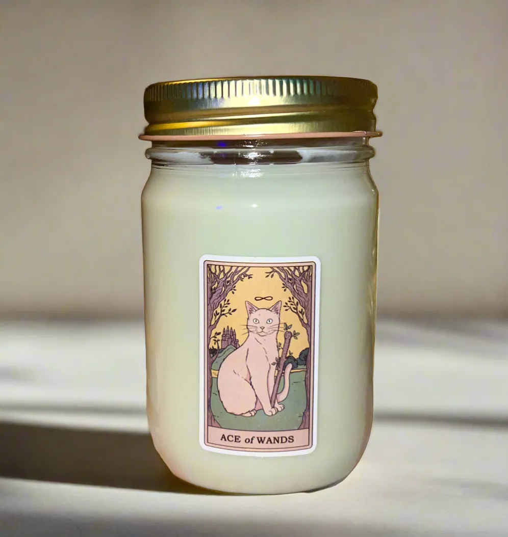 Dry Gin & Cypress Scent 12 oz Tarot Card Soy Candle