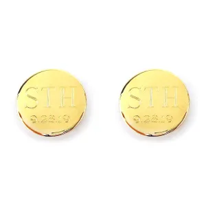 Engraved Round Cuff Links With Date (WS)