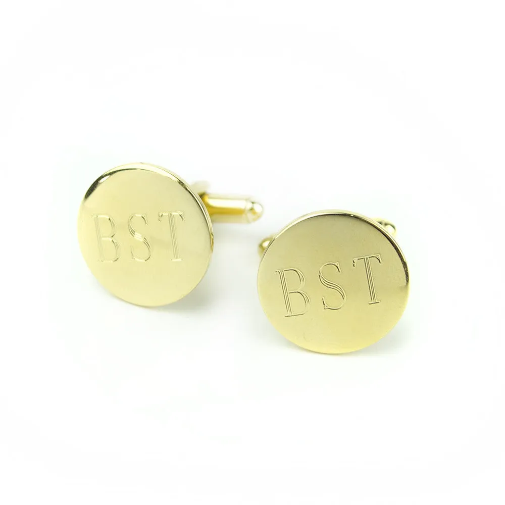 Engraved Round Cuff Links