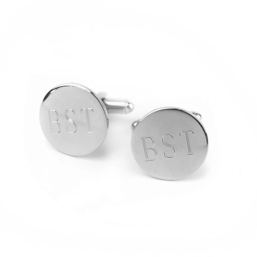 Engraved Round Cuff Links