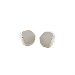 EQUINOX-Pyramid White Agate Earring