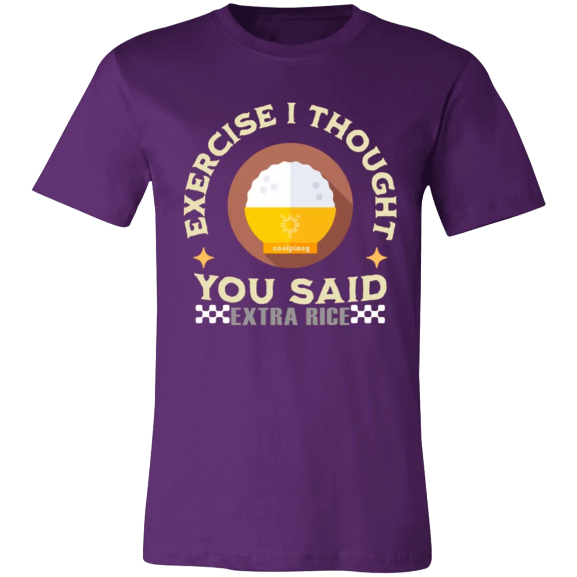Exercise I Thought You Said Extra Rice Yellow Unisex Jersey T-Shirt