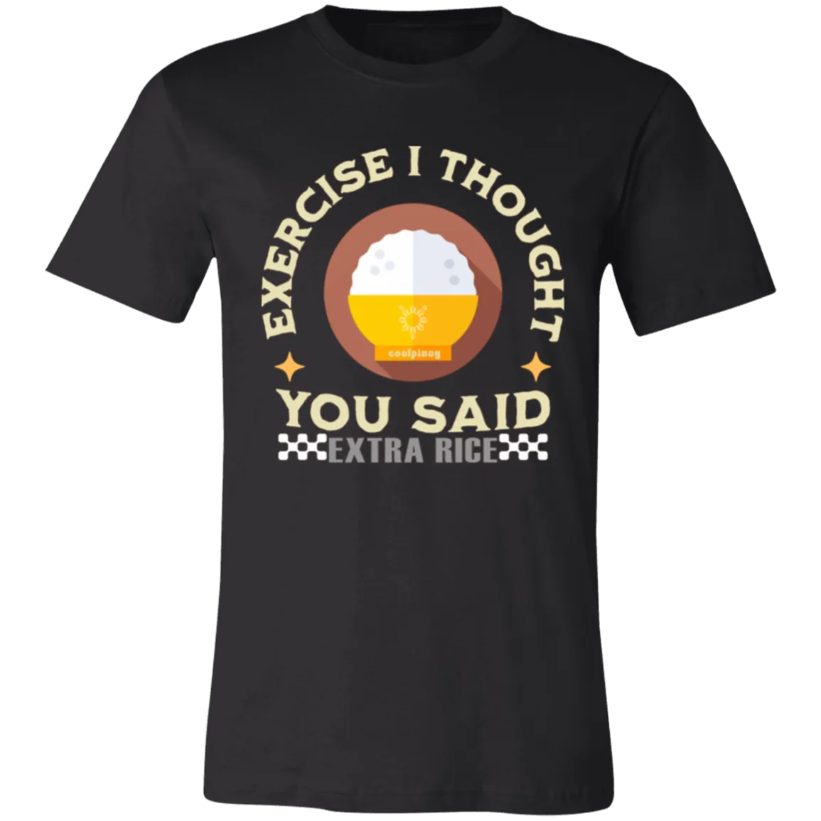 Exercise I Thought You Said Extra Rice Yellow Unisex Jersey T-Shirt